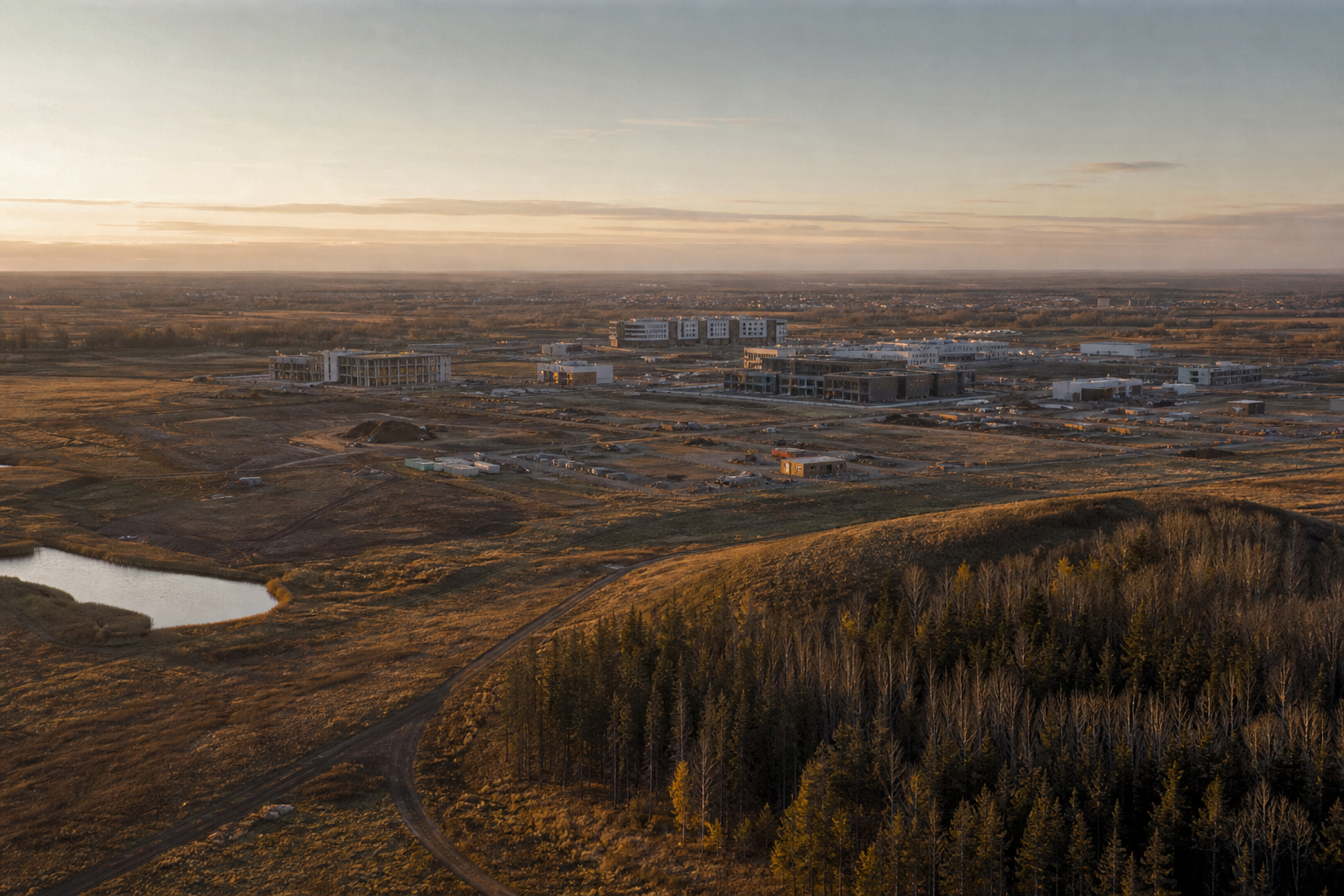 Canadian research landscape at warm daylight
